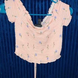 Floral Off the Shoulder Crop Top